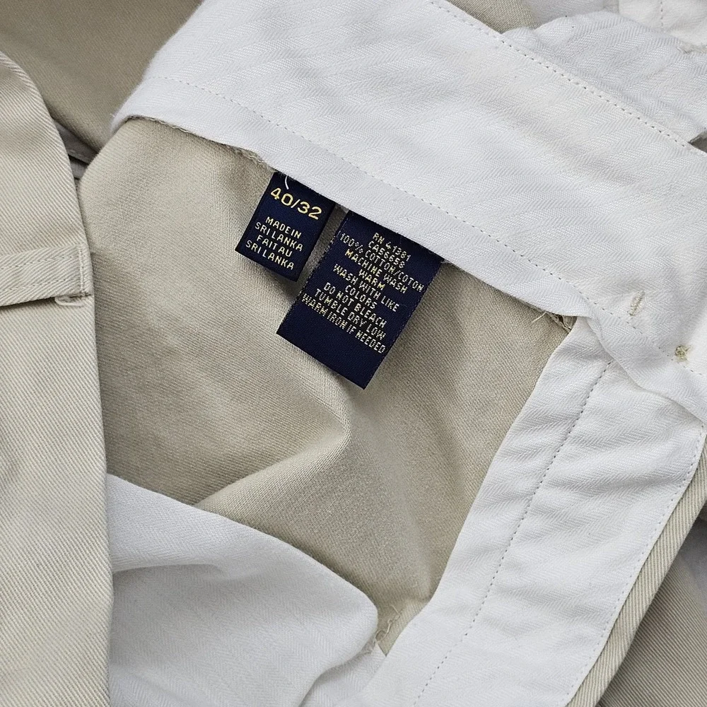 Polo Ralph Lauren‎ Mens 40W 31L Beige Pants Chinos Khaki Slim Fit Preppy Ivy